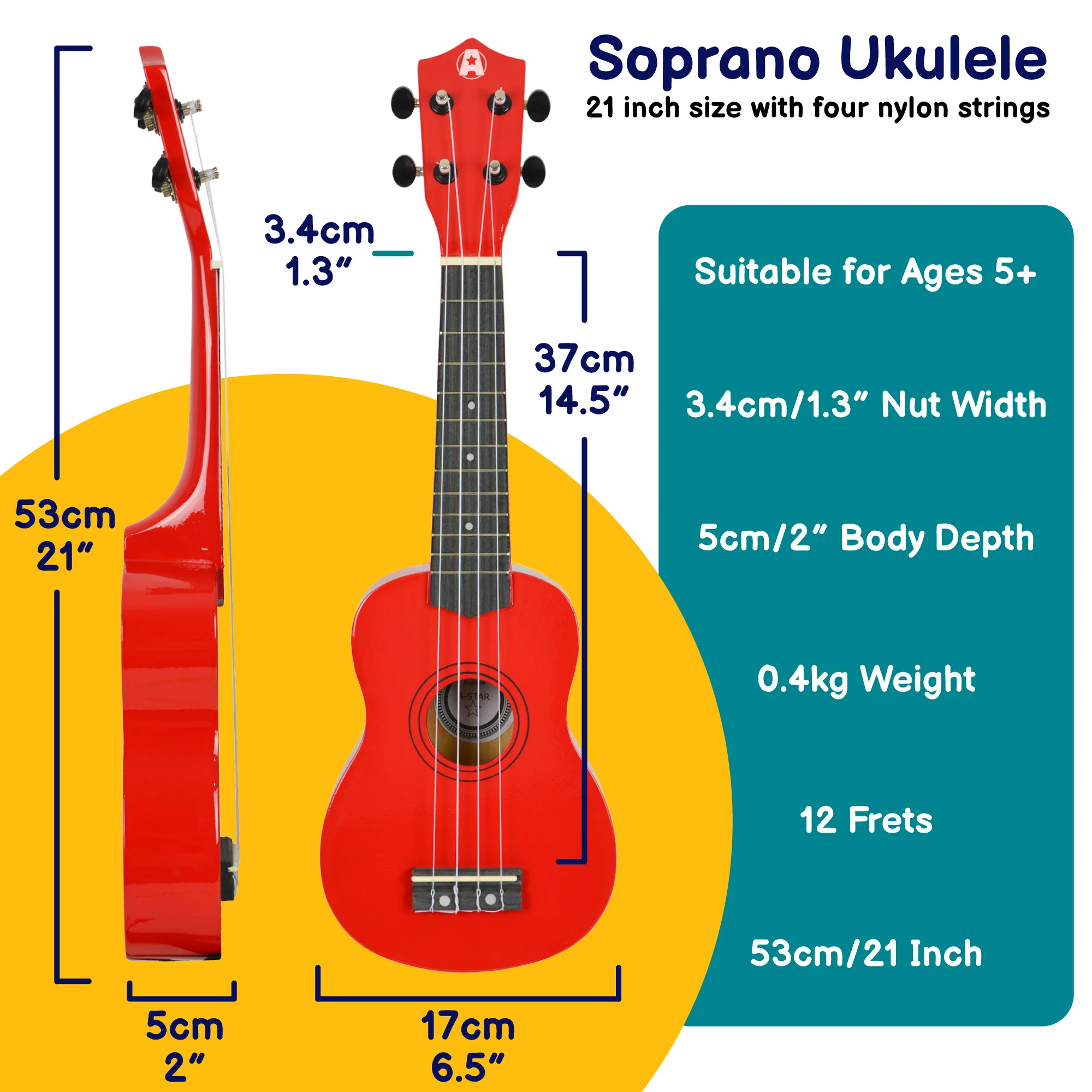 A-Star Soprano Ukulele Starter Pack with Bag, Stand, Tuner and Strings - Image 26